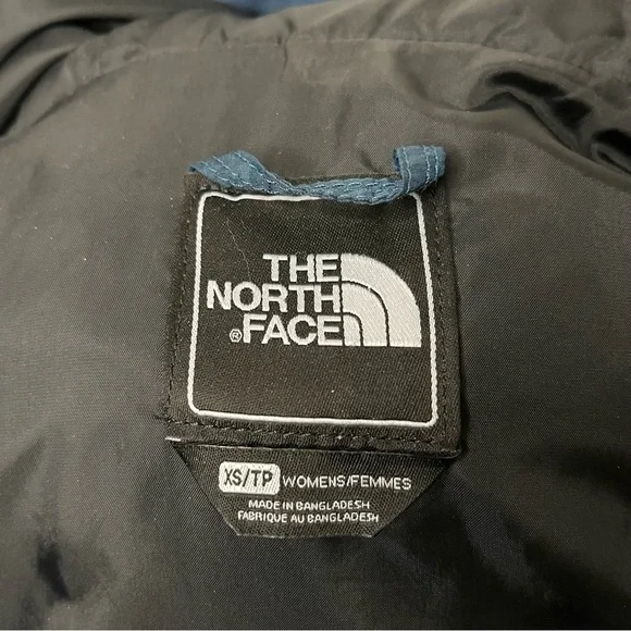 The North Face Puffer Quilted Jacket Teal 550 Insulated Hooded Women’s XS - Picture 7 of 11